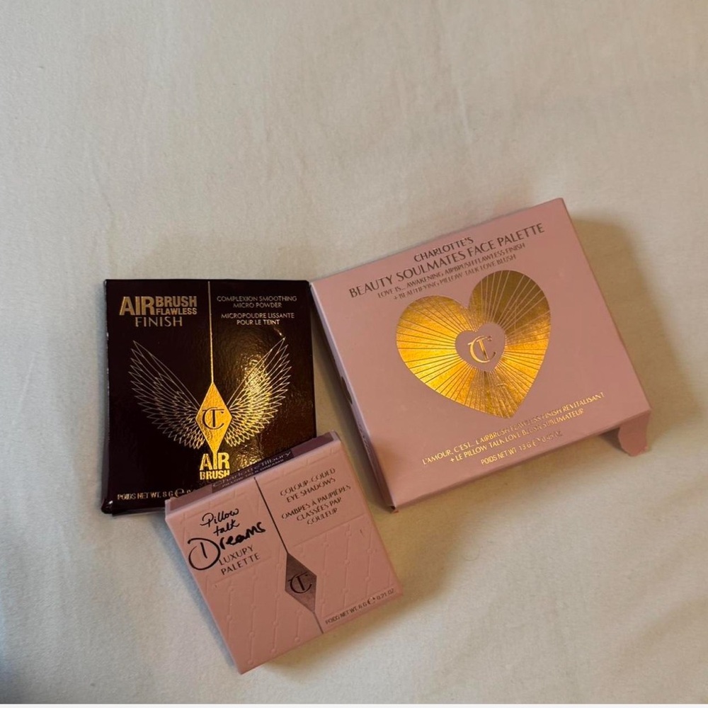 Charlotte Tilbury Pink & Gold Beauty Face Palette and Airbrush Finish Set